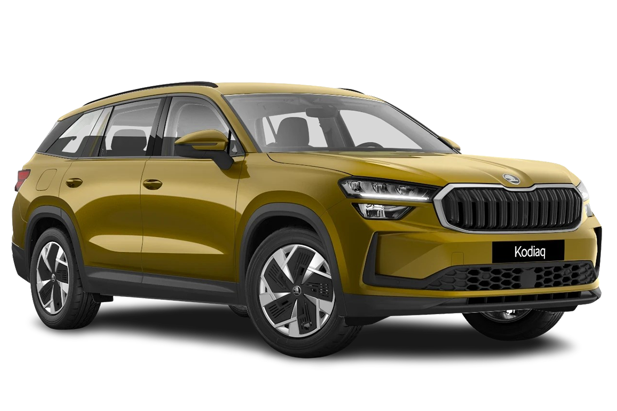zu sehen ist ein gelber Kodiaq
