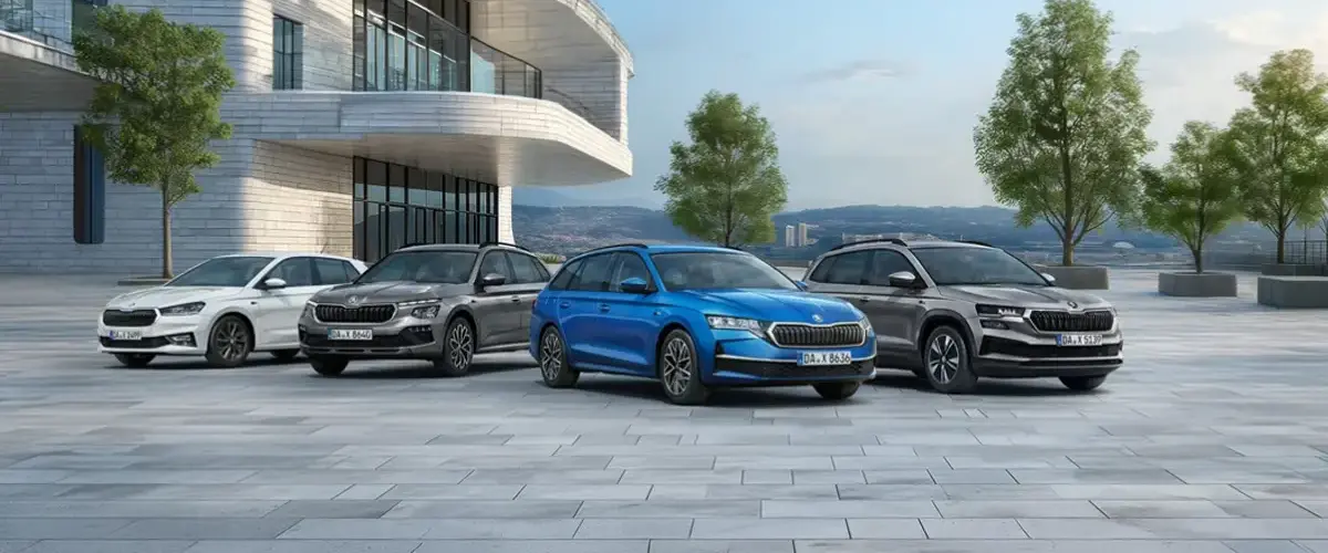 verschiedene Skoda Modelle nebeneinander