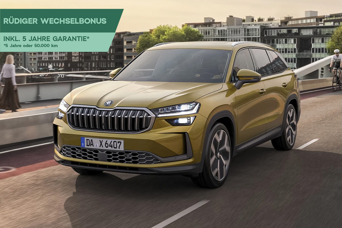 Goldener Kodiaq von vorne